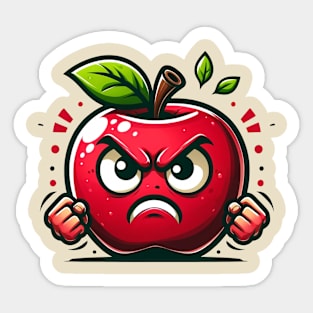 angry apple Sticker